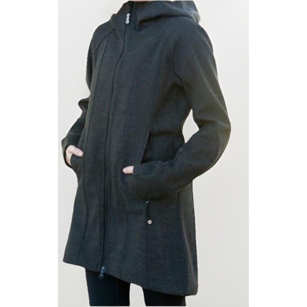 Rare Women's Lululemon Soft Shell Long Hooded Rain Jacket Lined Sz 4 Gorgeous